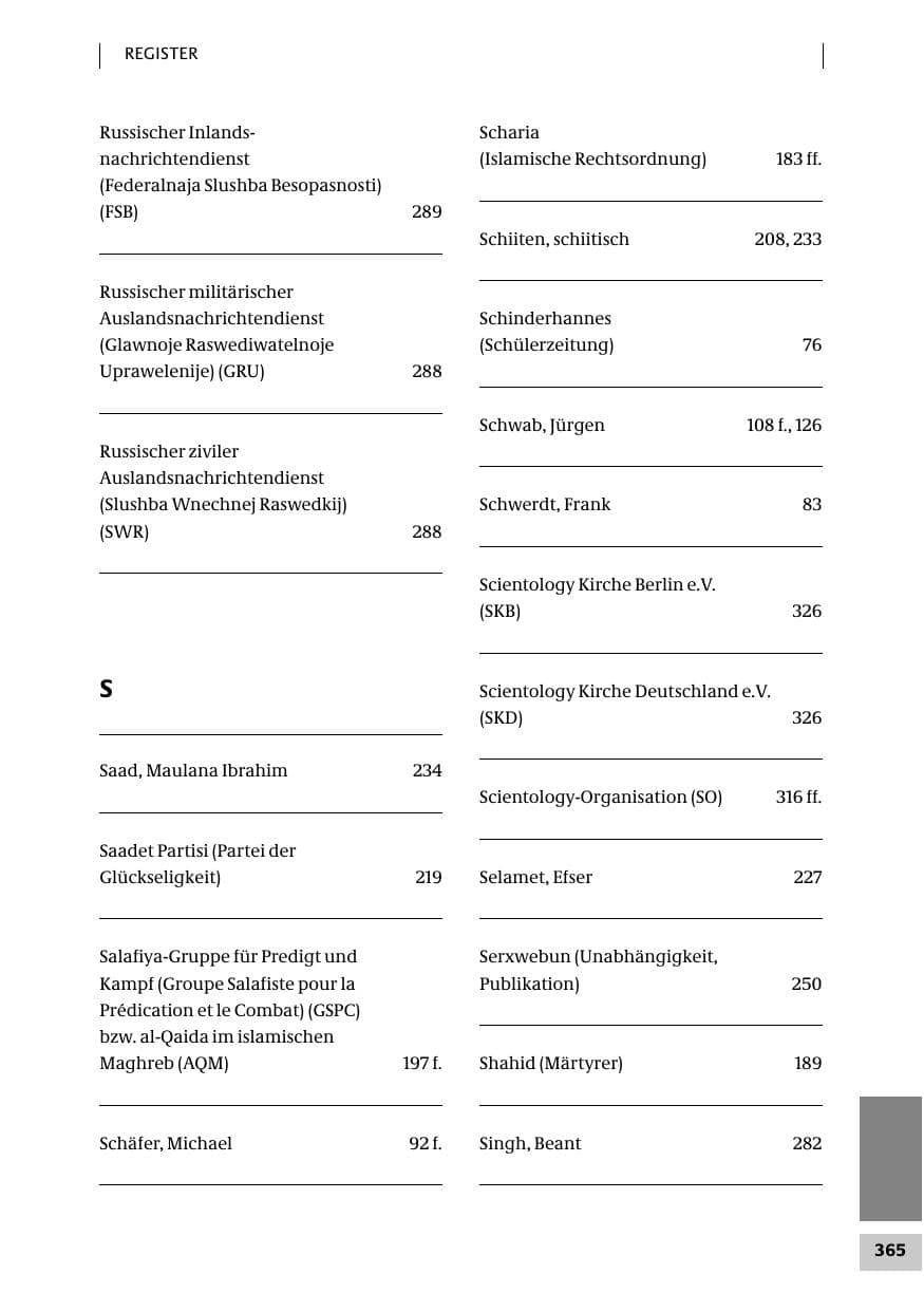 Seite 365 des Verfassungsschutzbericht 2007 Bund