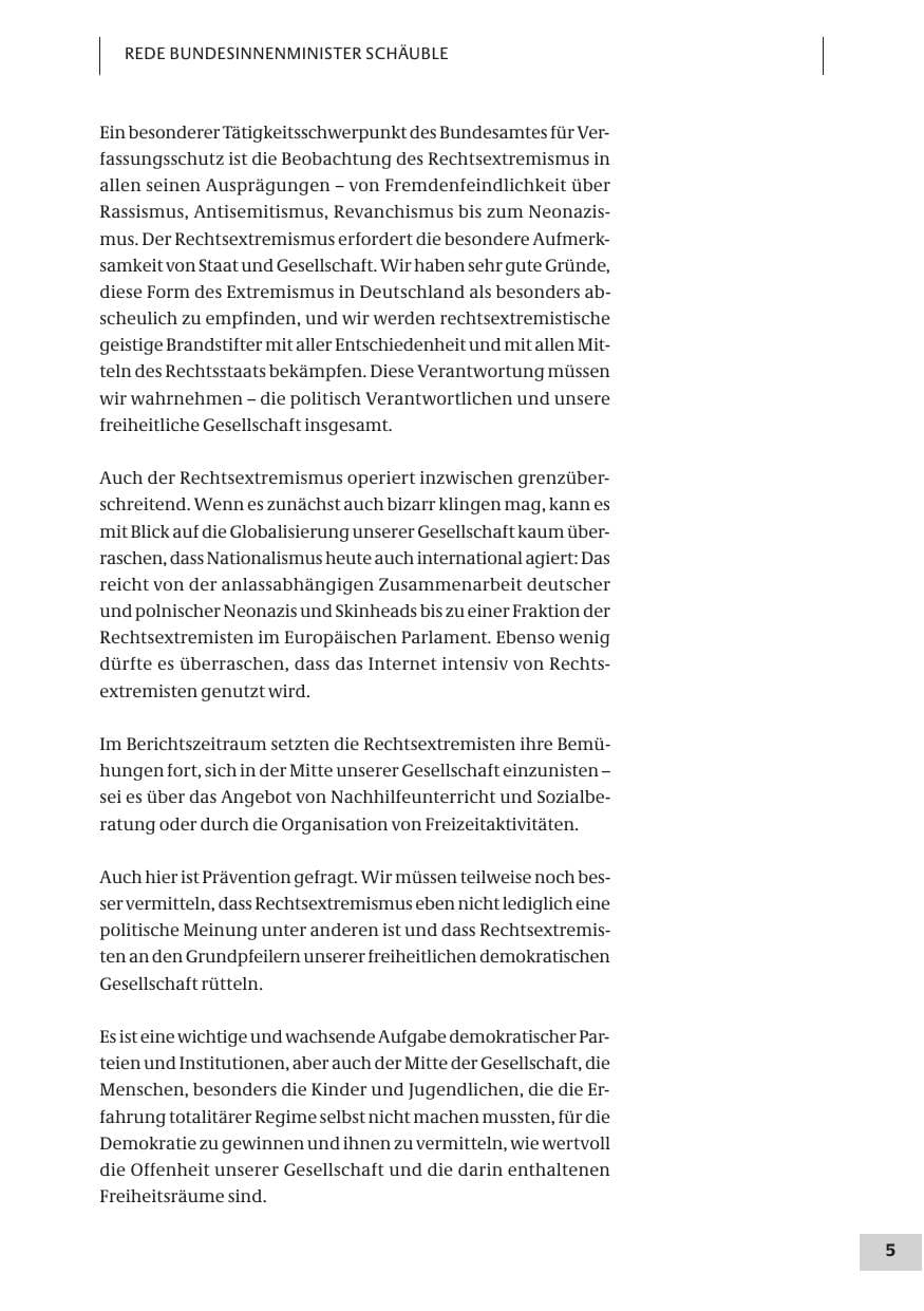 Seite 5 des Verfassungsschutzbericht 2007 Bund