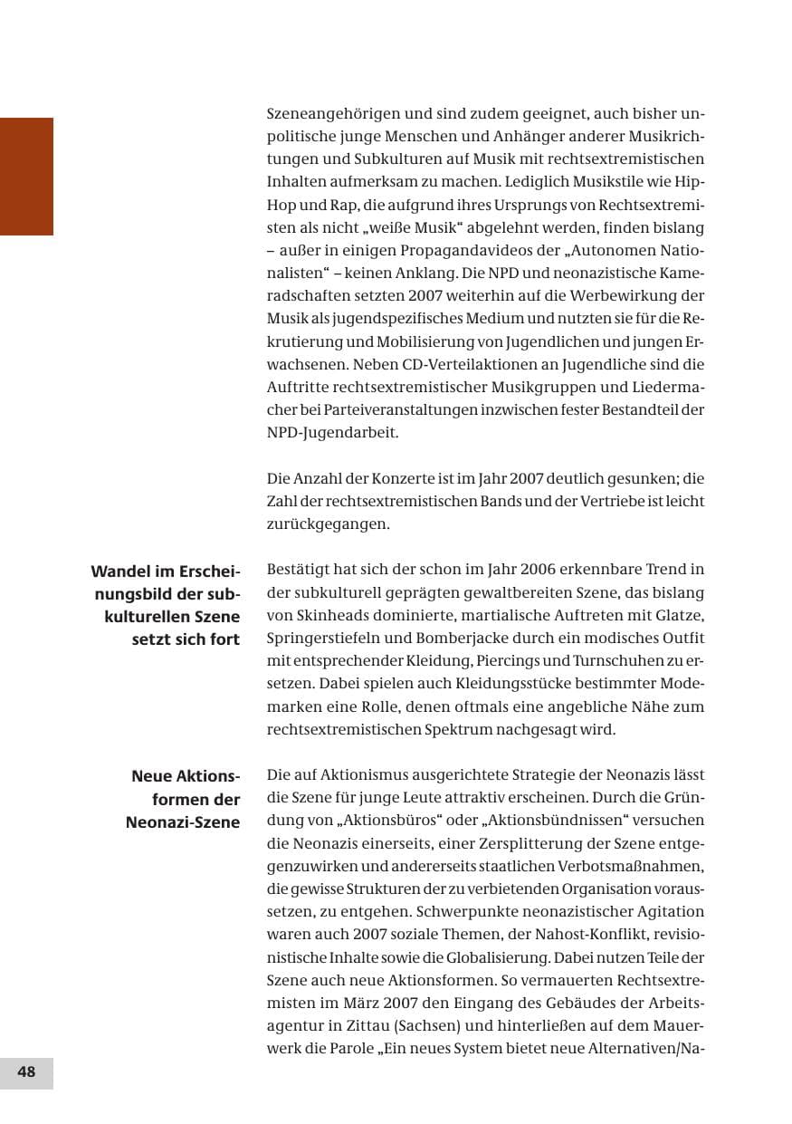 Seite 48 des Verfassungsschutzbericht 2007 Bund