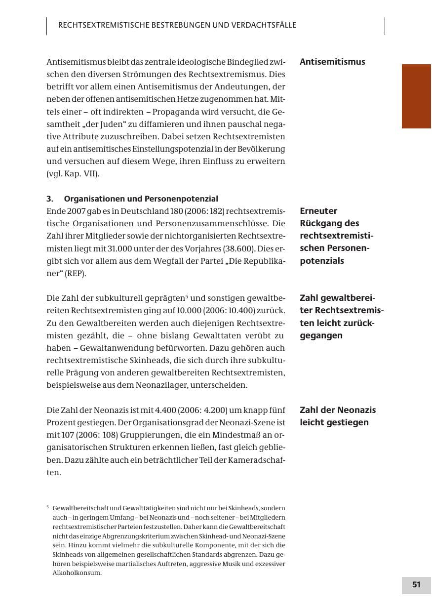 Seite 51 des Verfassungsschutzbericht 2007 Bund