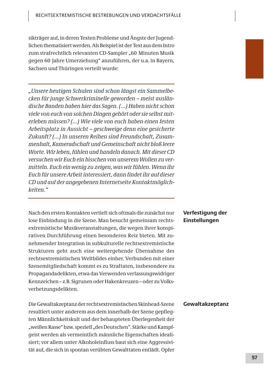 Seite 57 des Verfassungsschutzbericht 2007 Bund
