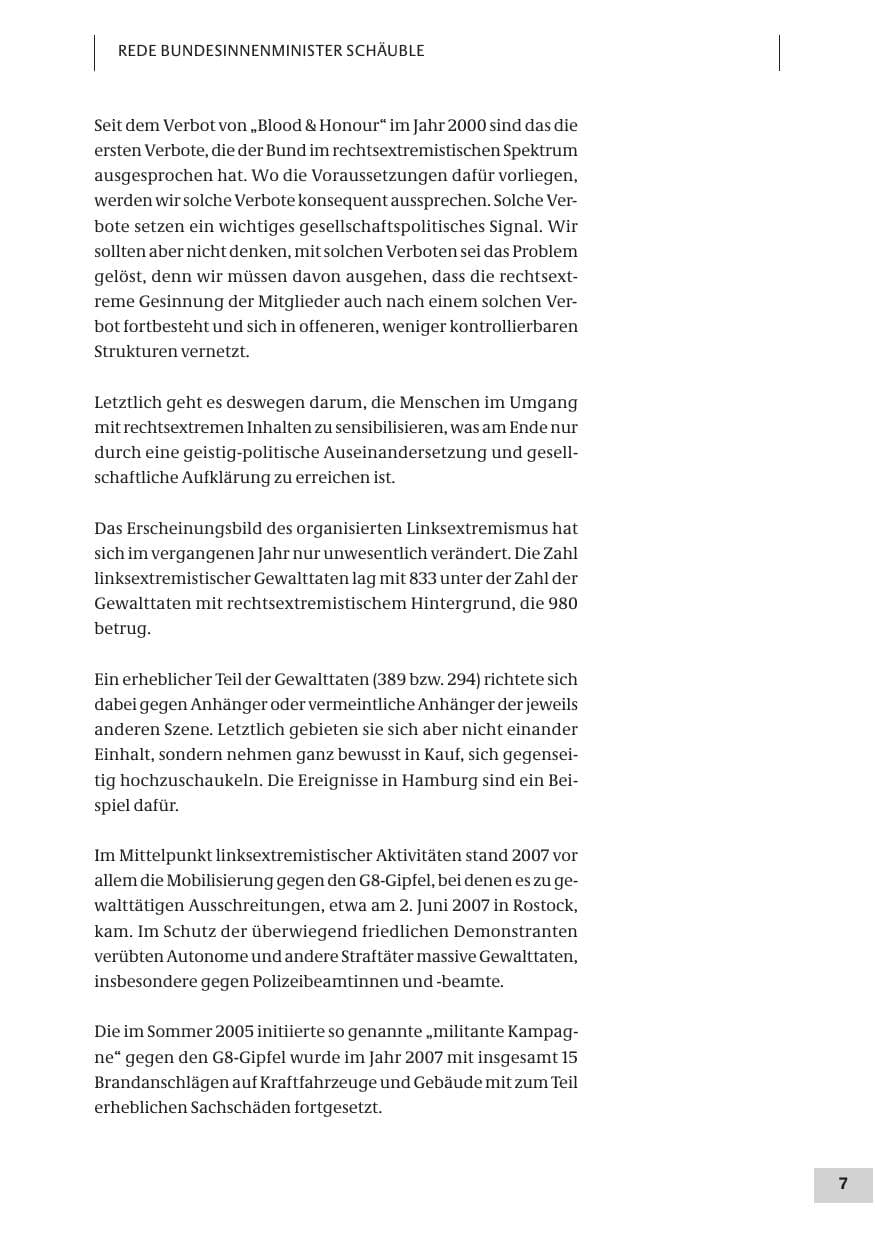 Seite 7 des Verfassungsschutzbericht 2007 Bund