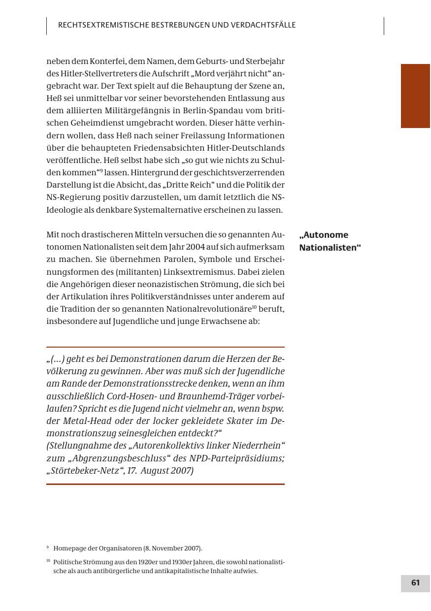 Seite 61 des Verfassungsschutzbericht 2007 Bund