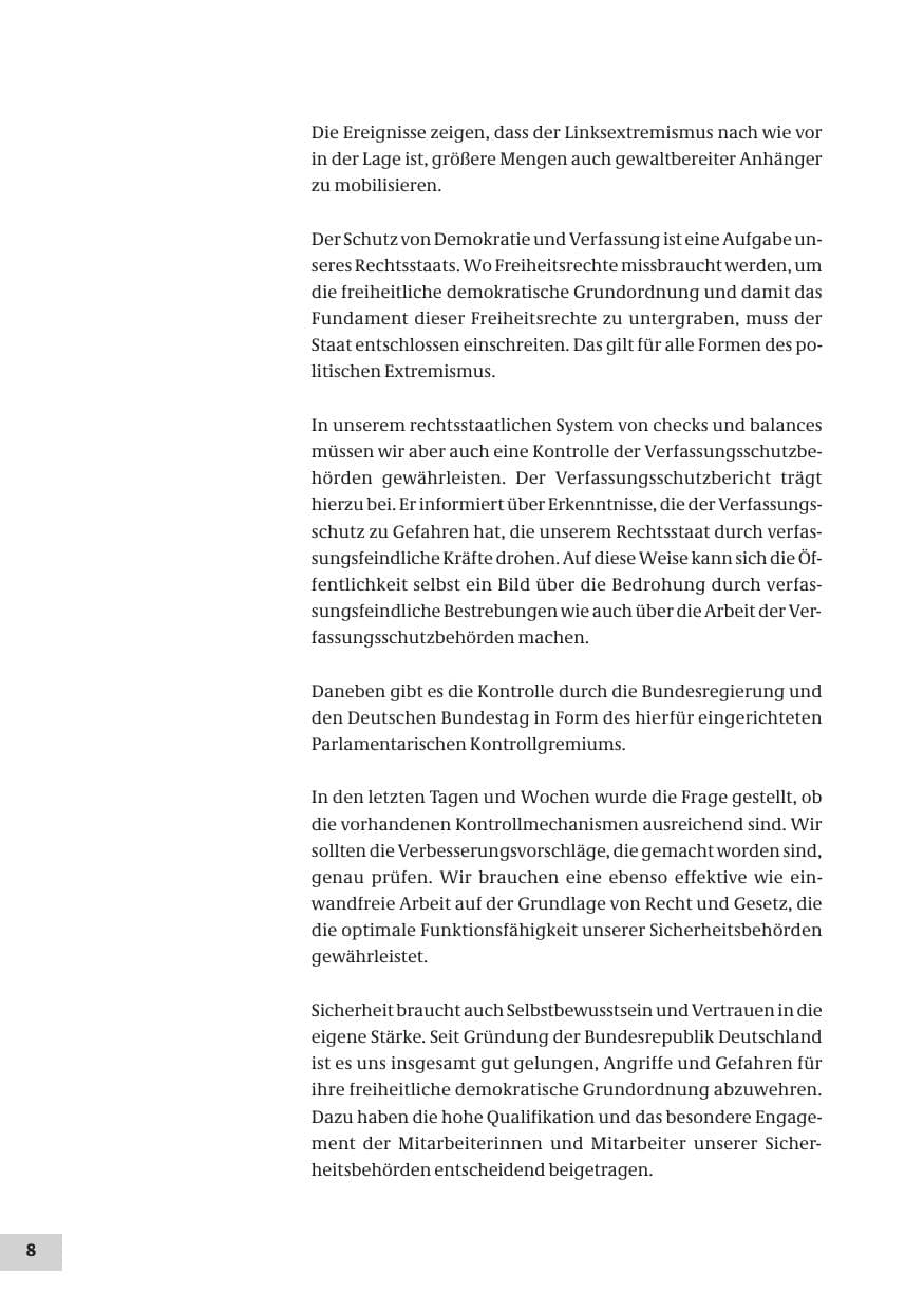 Seite 8 des Verfassungsschutzbericht 2007 Bund