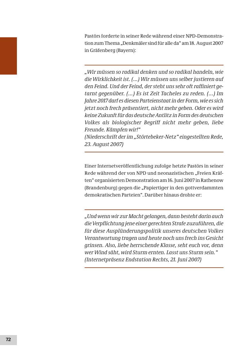 Seite 72 des Verfassungsschutzbericht 2007 Bund