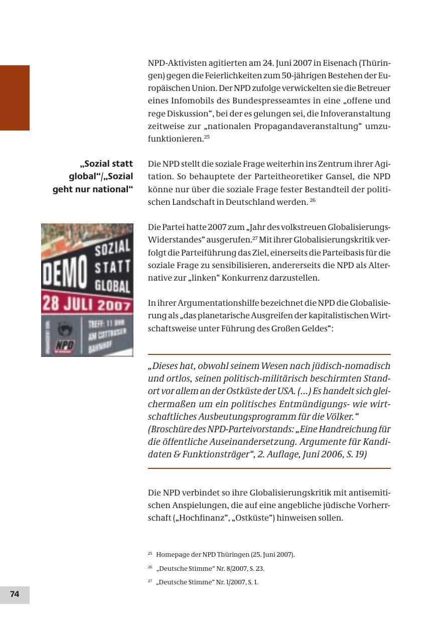 Seite 74 des Verfassungsschutzbericht 2007 Bund