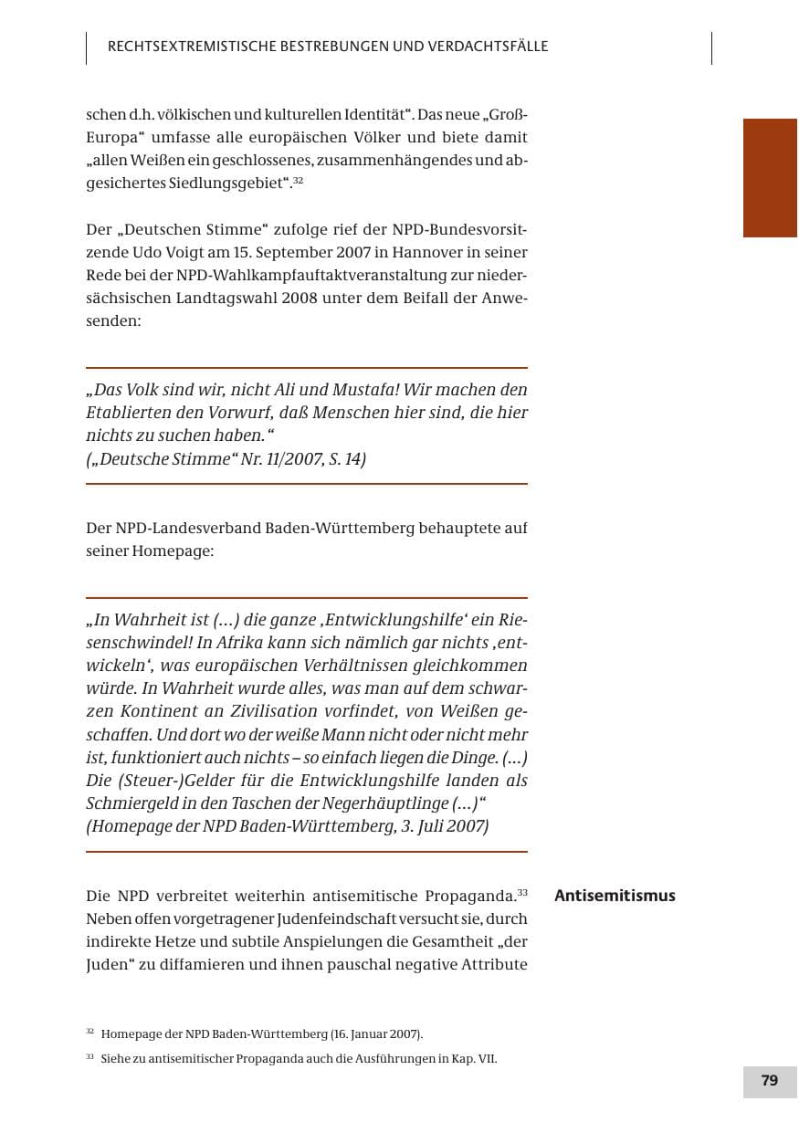 Seite 79 des Verfassungsschutzbericht 2007 Bund
