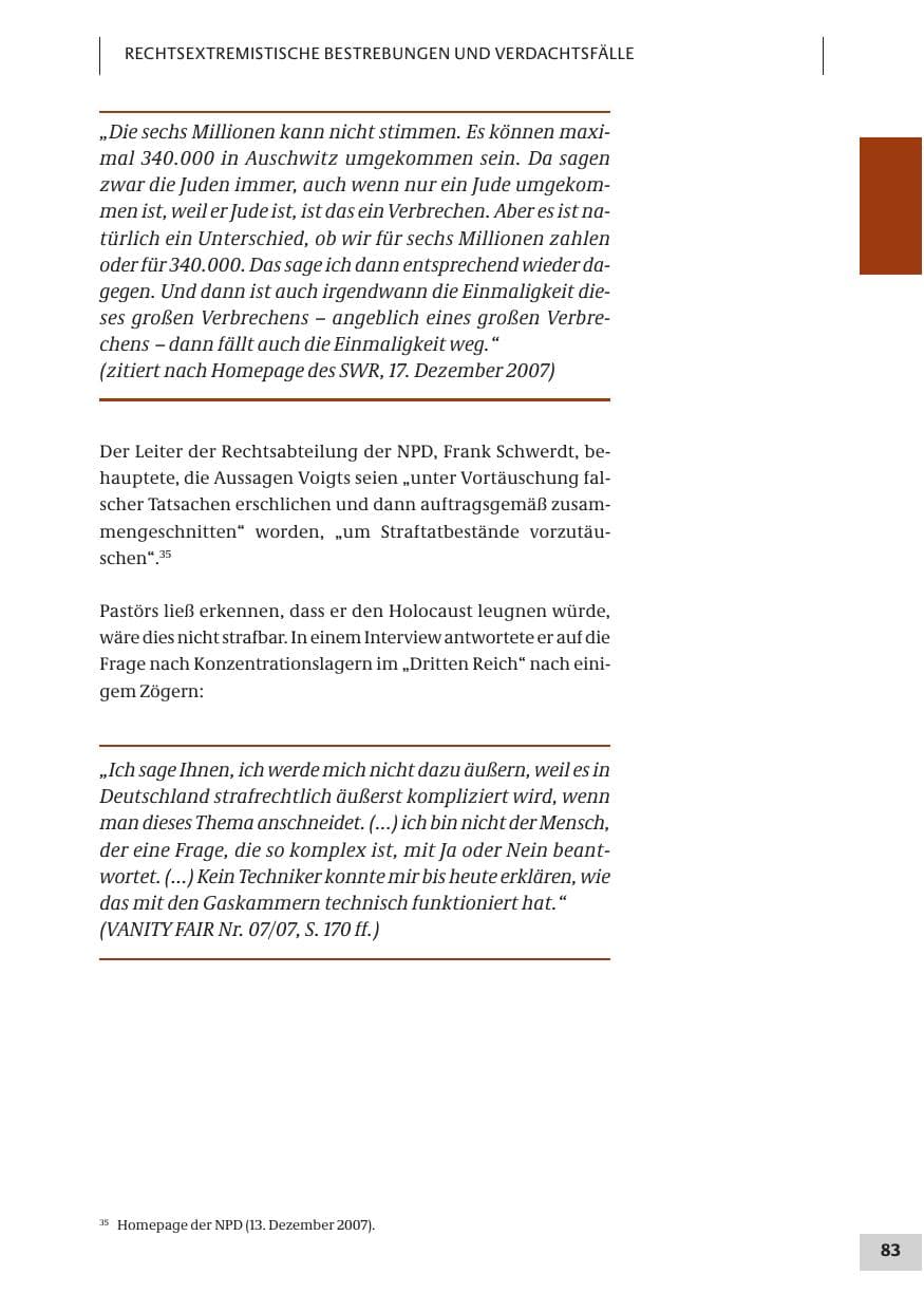 Seite 83 des Verfassungsschutzbericht 2007 Bund