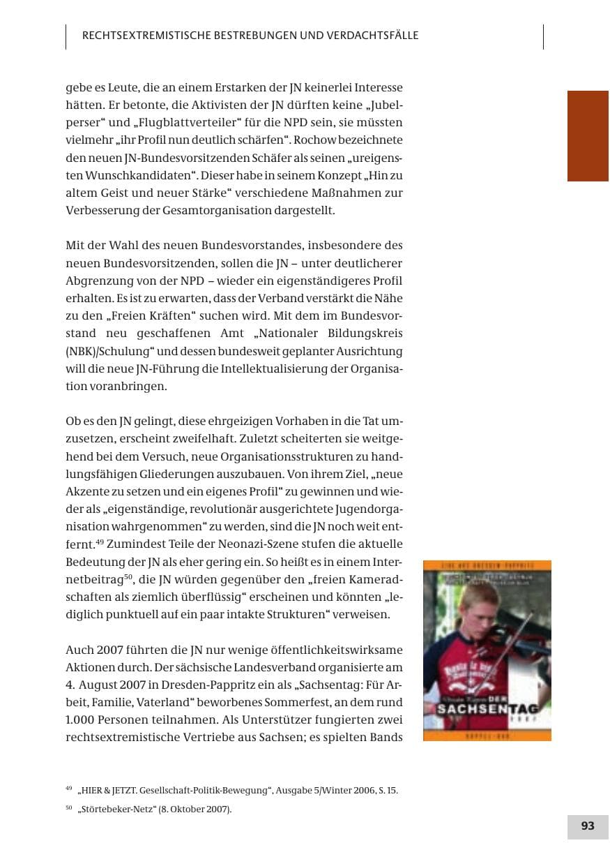 Seite 93 des Verfassungsschutzbericht 2007 Bund