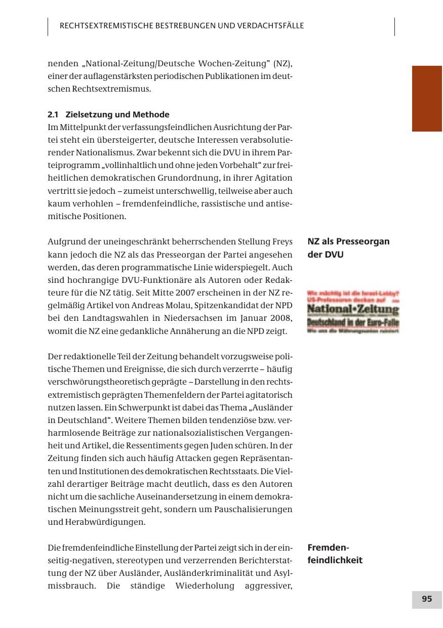 Seite 95 des Verfassungsschutzbericht 2007 Bund