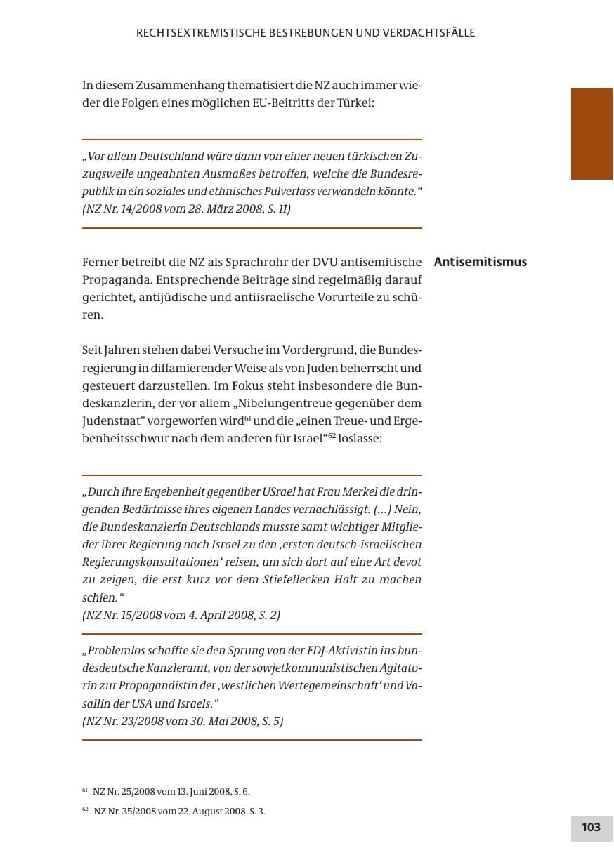 Seite 103 des Verfassungsschutzbericht 2008 Bund