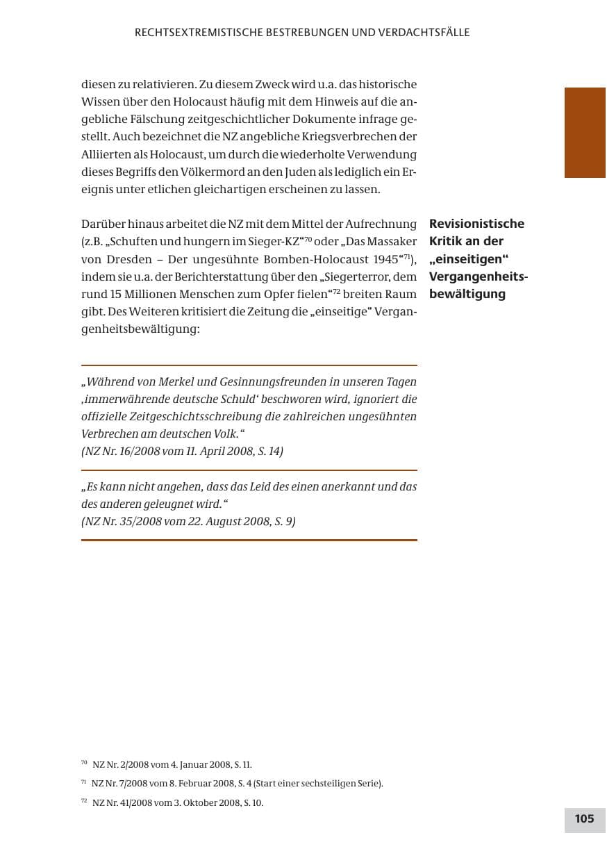 Seite 105 des Verfassungsschutzbericht 2008 Bund