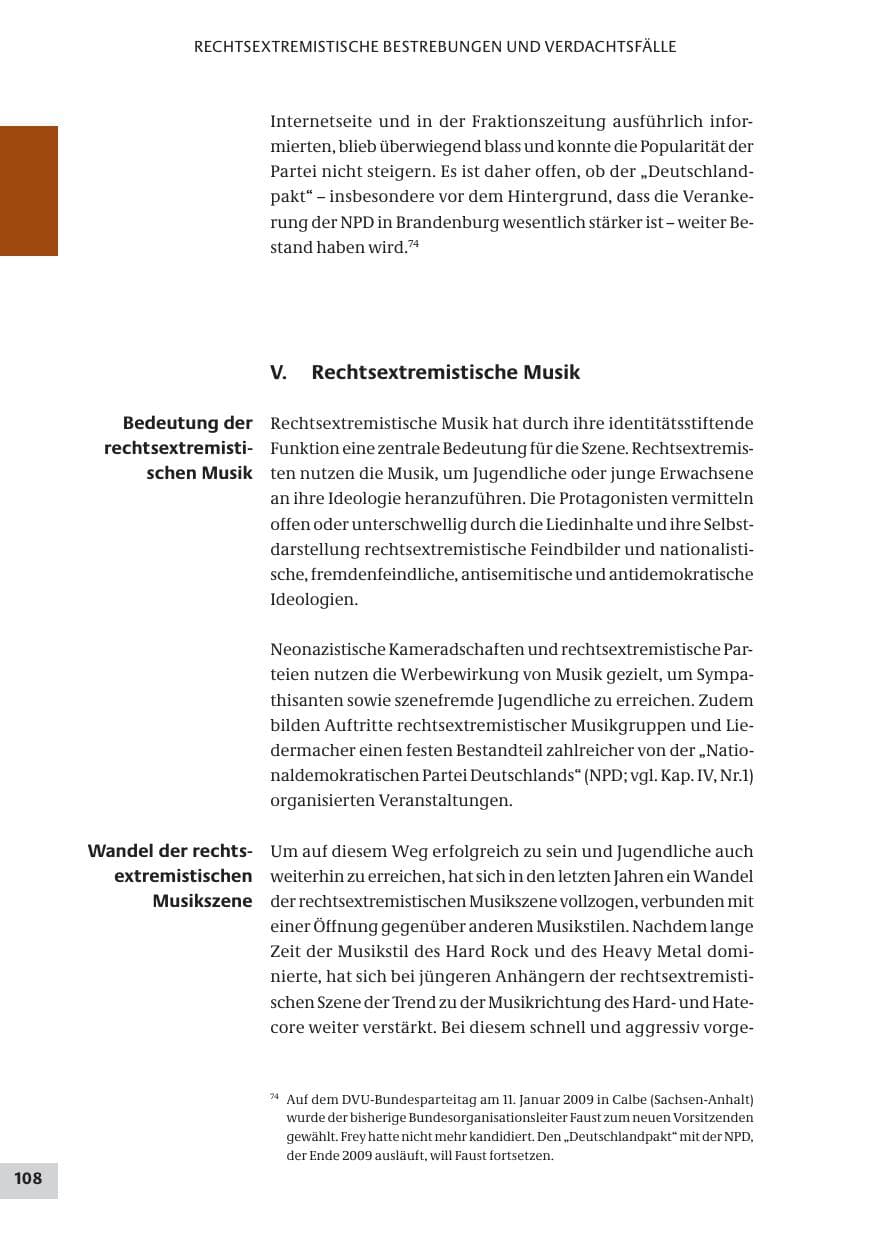 Seite 108 des Verfassungsschutzbericht 2008 Bund