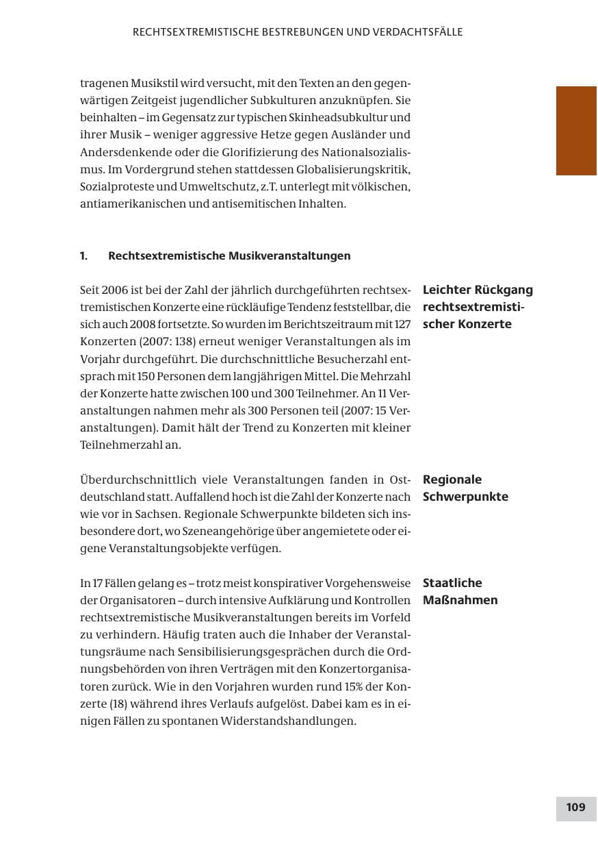Seite 109 des Verfassungsschutzbericht 2008 Bund