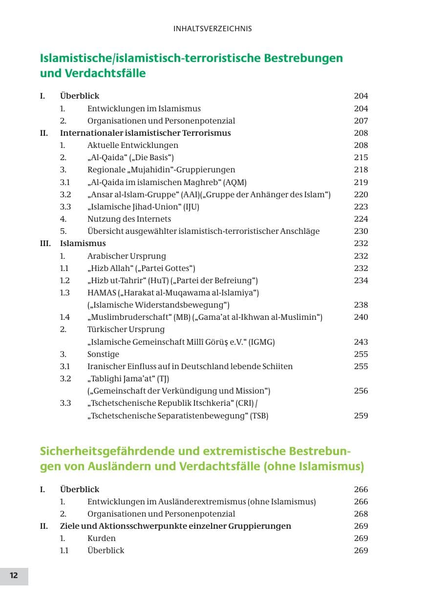 Seite 12 des Verfassungsschutzbericht 2008 Bund