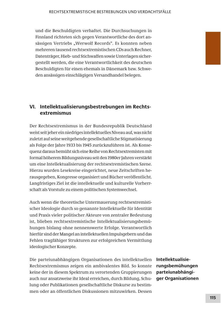 Seite 115 des Verfassungsschutzbericht 2008 Bund