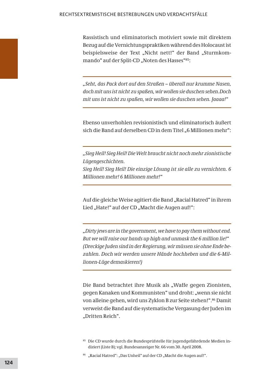 Seite 124 des Verfassungsschutzbericht 2008 Bund