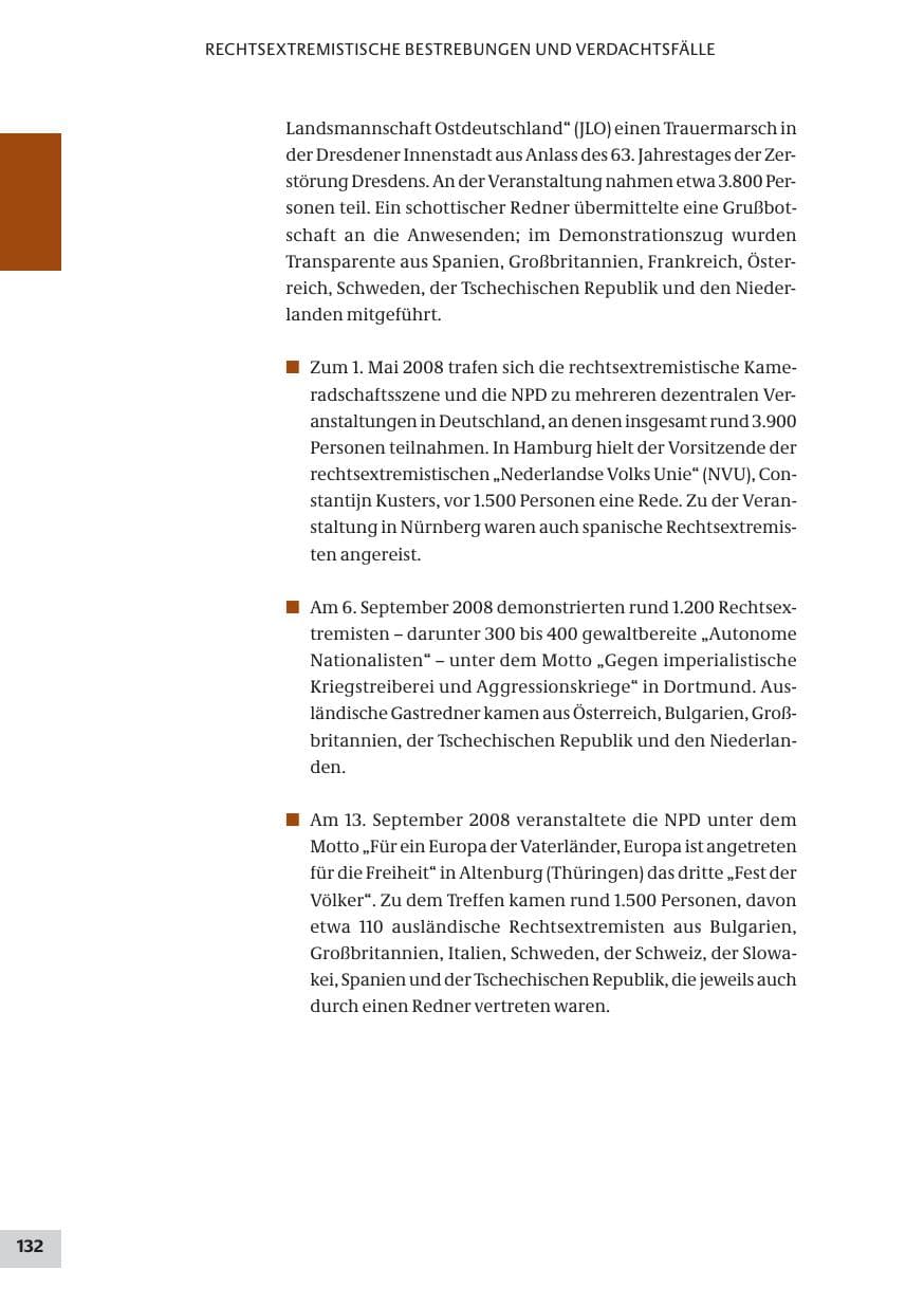 Seite 132 des Verfassungsschutzbericht 2008 Bund