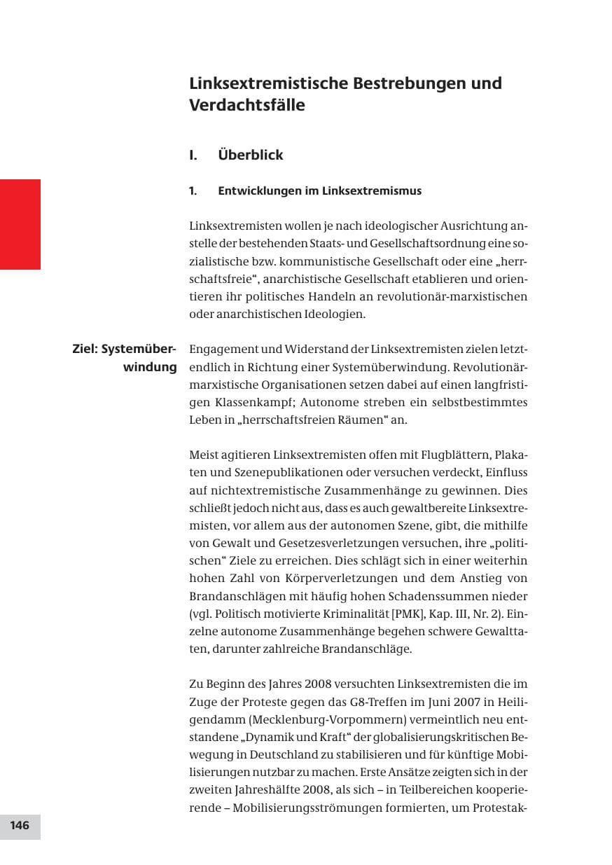 Seite 146 des Verfassungsschutzbericht 2008 Bund