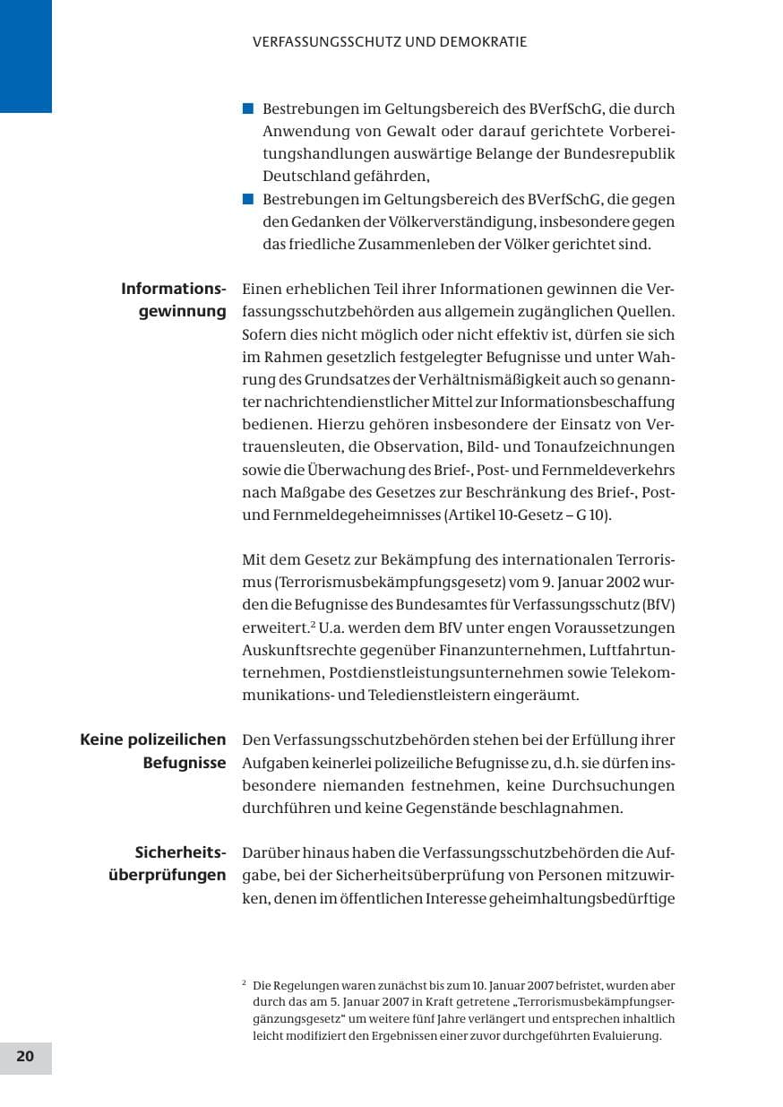 Seite 20 des Verfassungsschutzbericht 2008 Bund