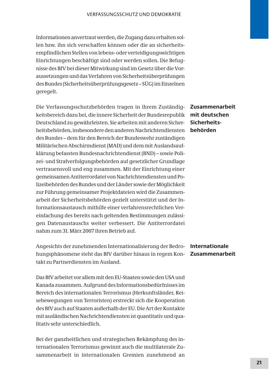 Seite 21 des Verfassungsschutzbericht 2008 Bund