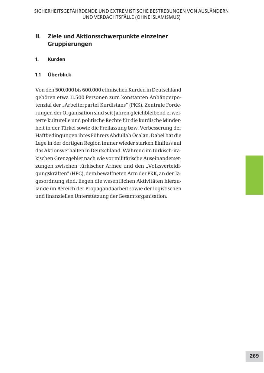 Seite 269 des Verfassungsschutzbericht 2008 Bund