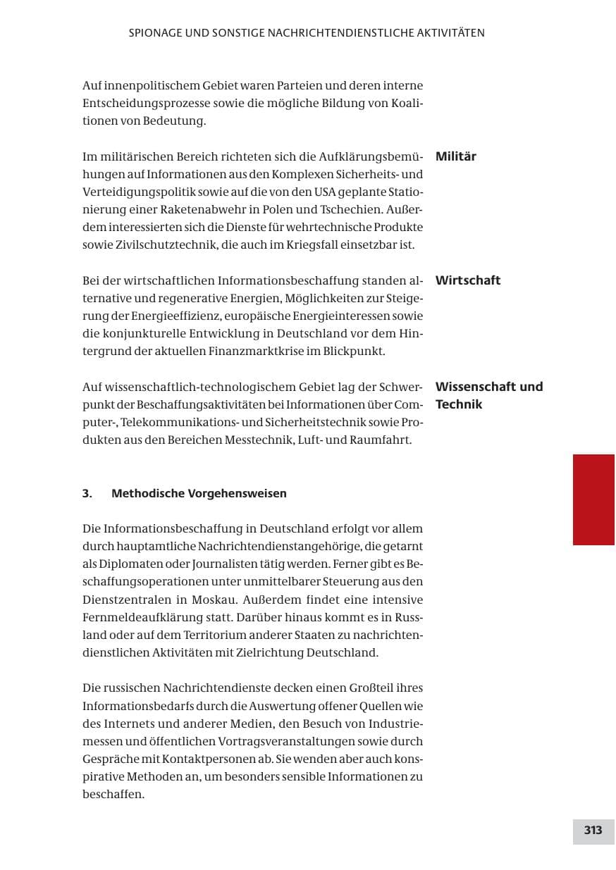 Seite 313 des Verfassungsschutzbericht 2008 Bund
