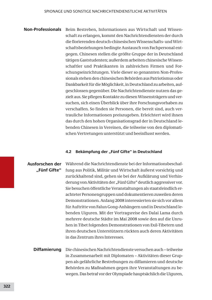 Seite 322 des Verfassungsschutzbericht 2008 Bund
