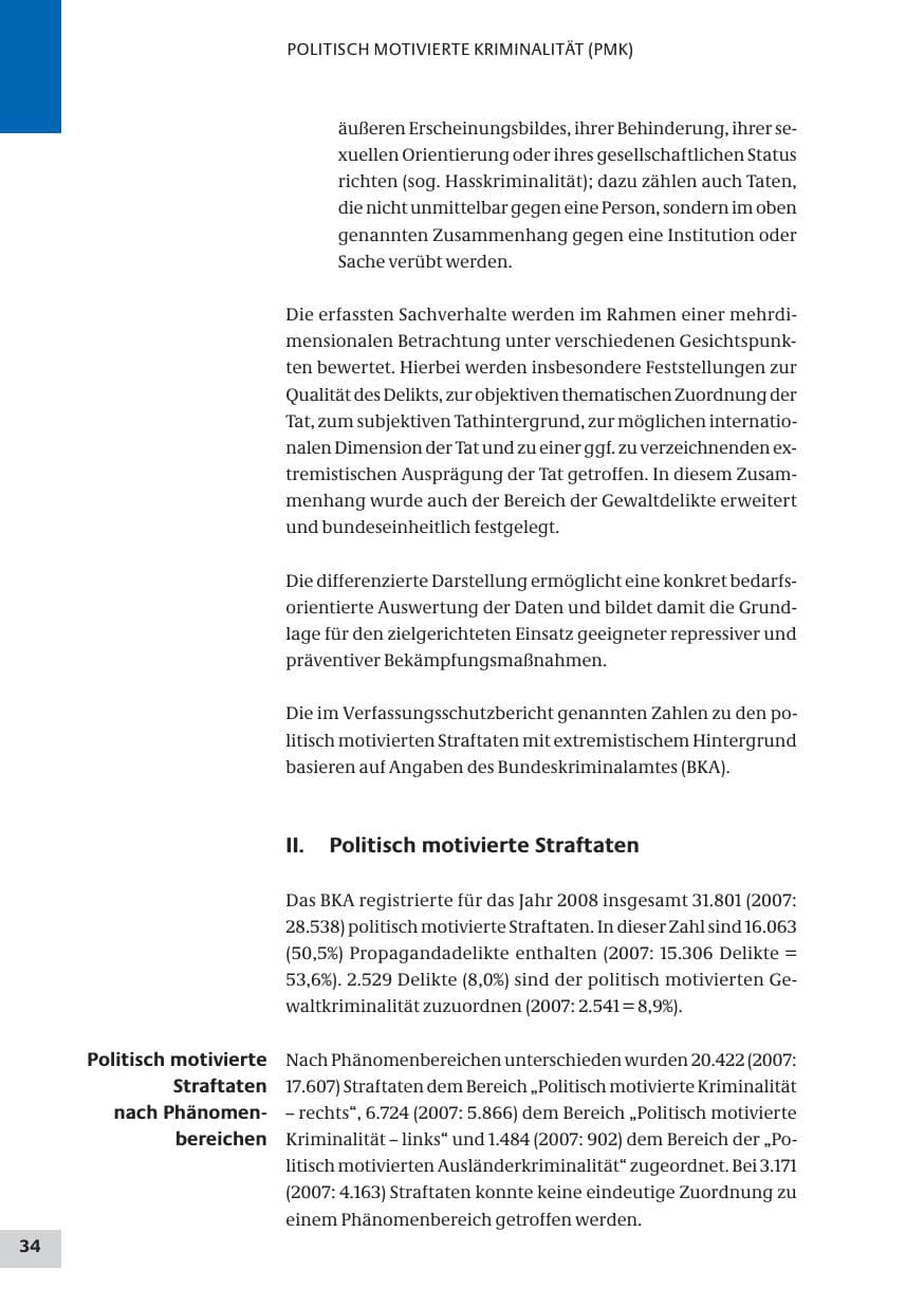 Seite 34 des Verfassungsschutzbericht 2008 Bund
