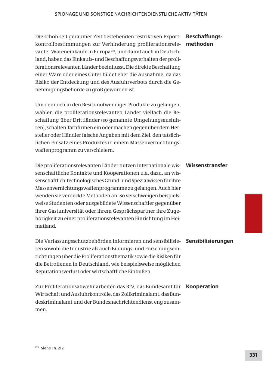 Seite 331 des Verfassungsschutzbericht 2008 Bund