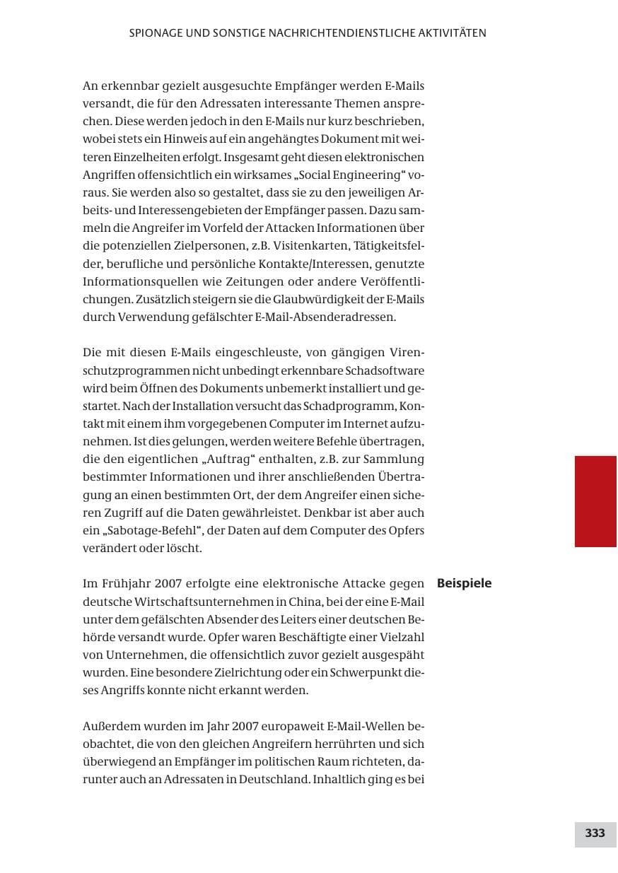 Seite 333 des Verfassungsschutzbericht 2008 Bund