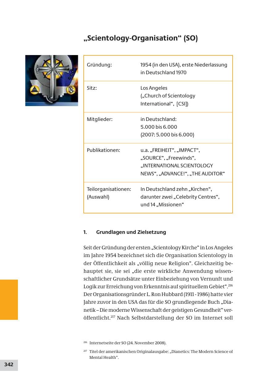 Seite 342 des Verfassungsschutzbericht 2008 Bund