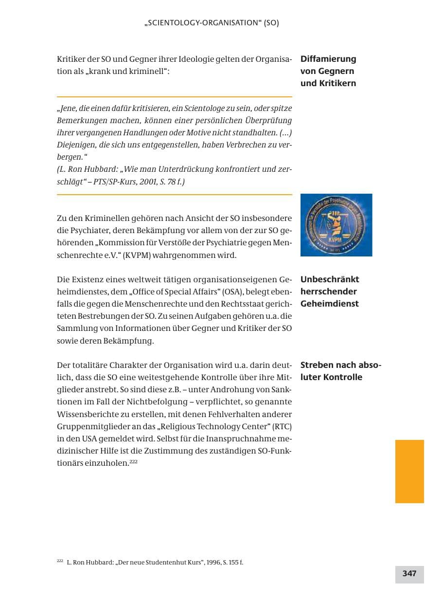 Seite 347 des Verfassungsschutzbericht 2008 Bund