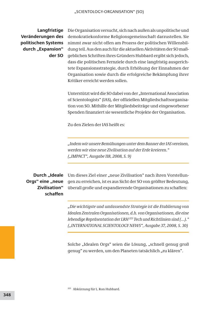 Seite 348 des Verfassungsschutzbericht 2008 Bund
