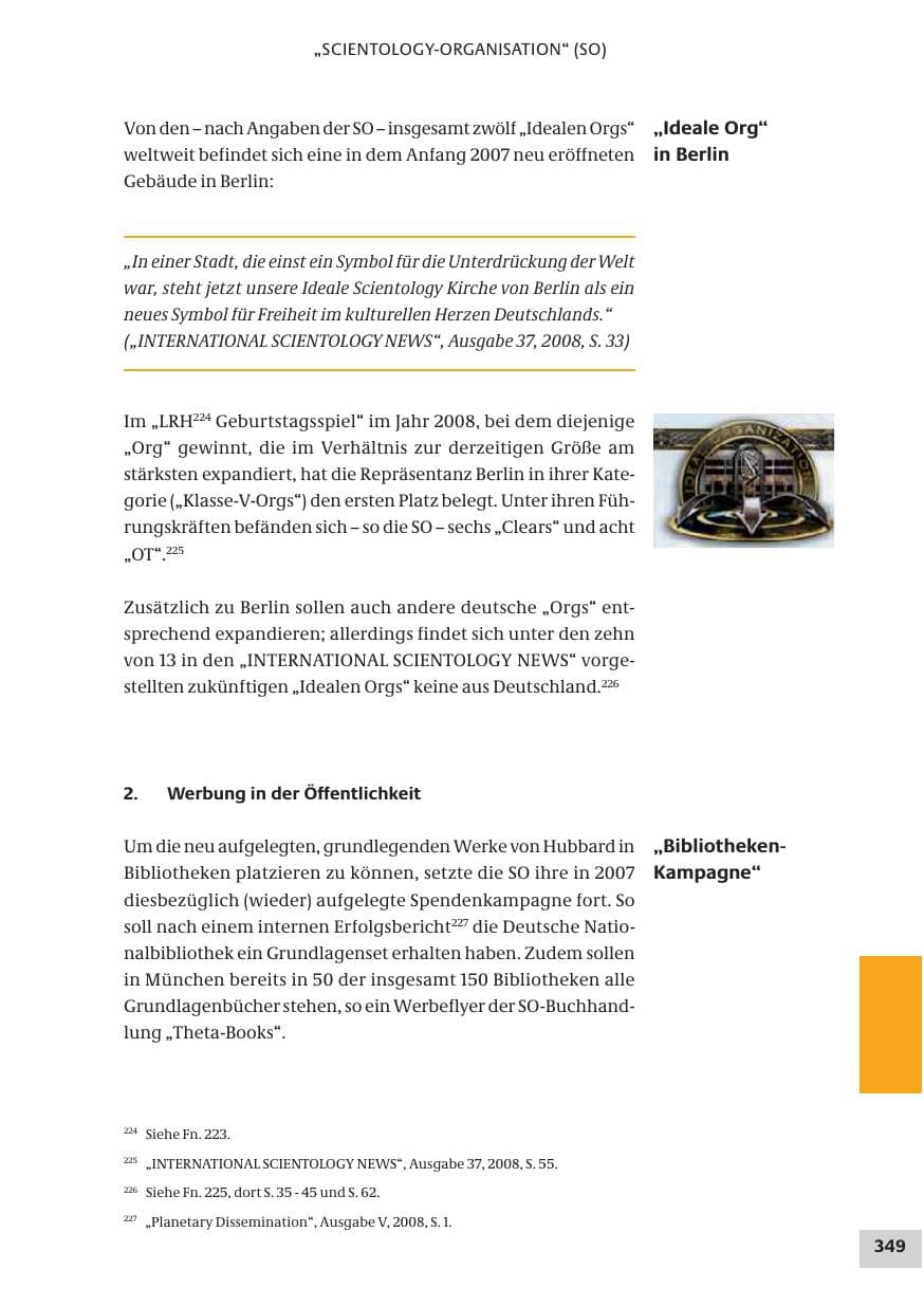 Seite 349 des Verfassungsschutzbericht 2008 Bund