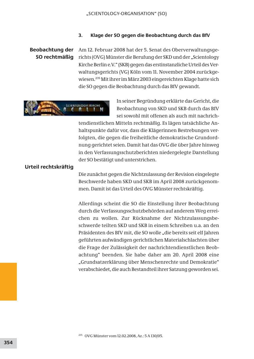 Seite 354 des Verfassungsschutzbericht 2008 Bund