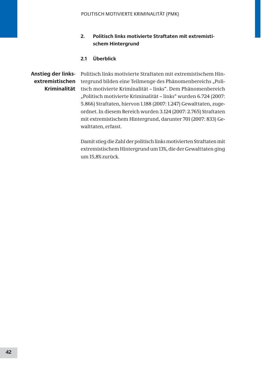 Seite 42 des Verfassungsschutzbericht 2008 Bund