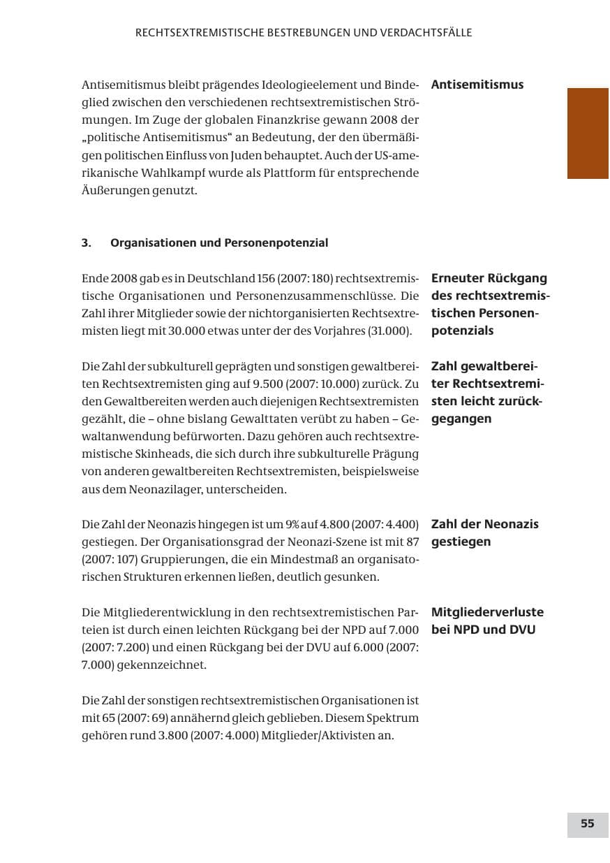 Seite 55 des Verfassungsschutzbericht 2008 Bund