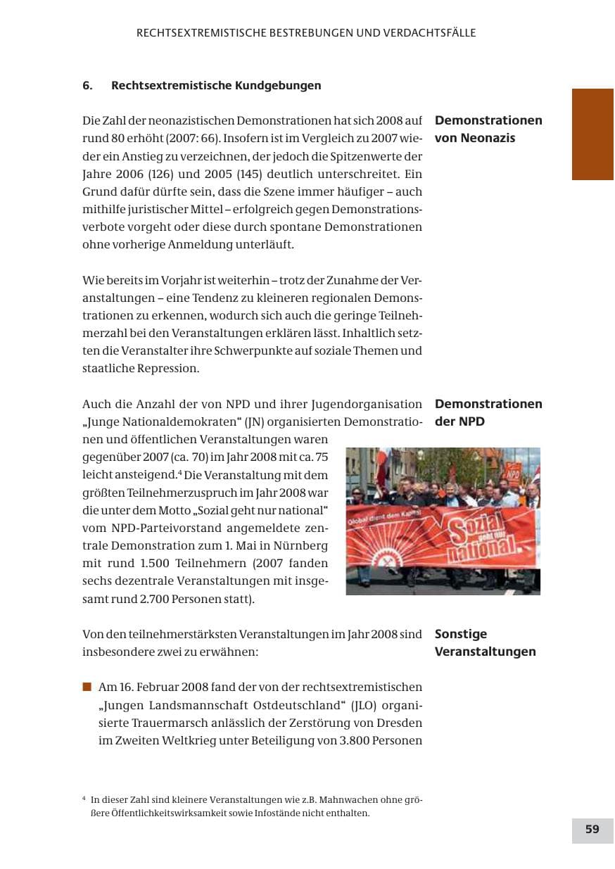 Seite 59 des Verfassungsschutzbericht 2008 Bund