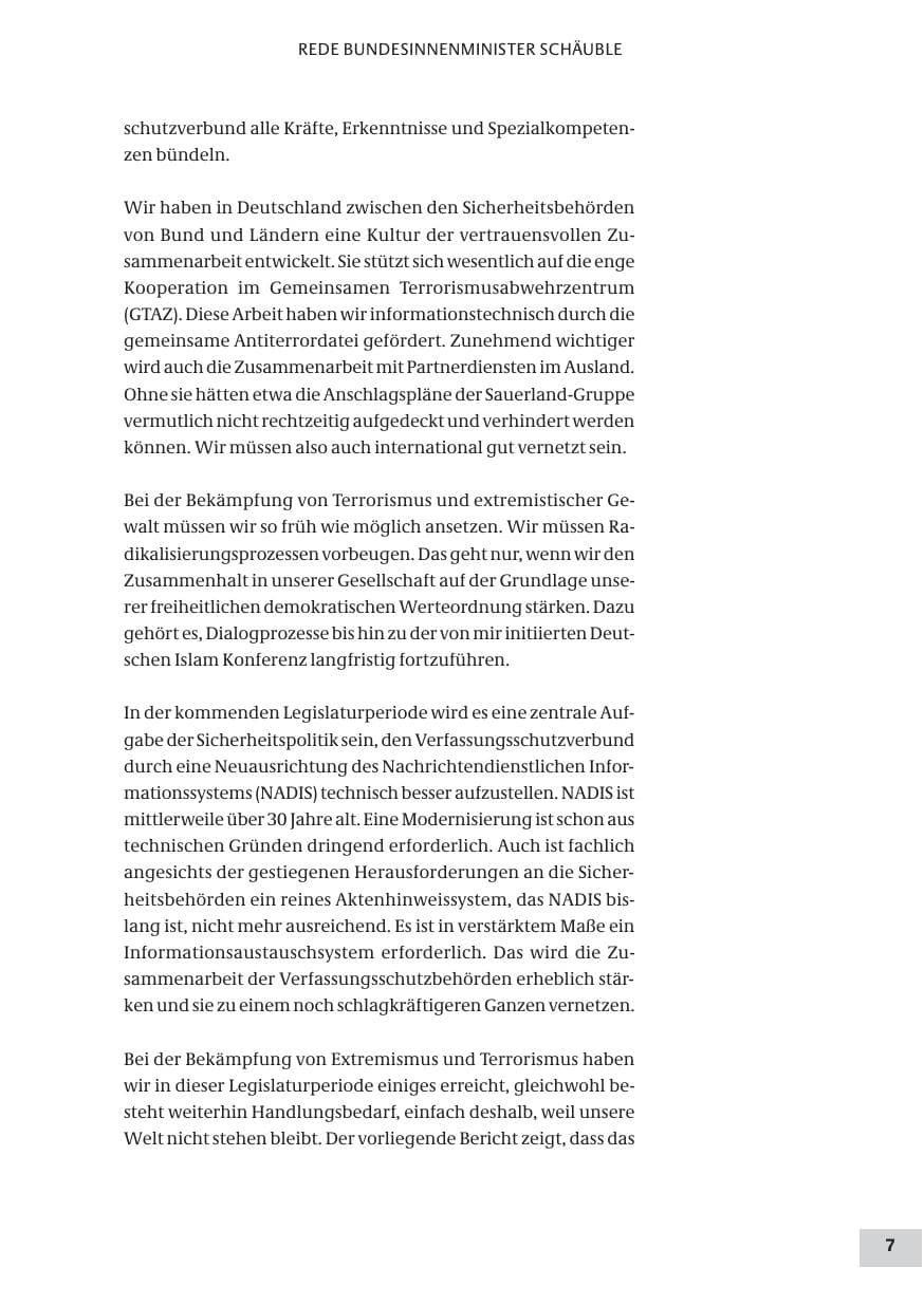 Seite 7 des Verfassungsschutzbericht 2008 Bund