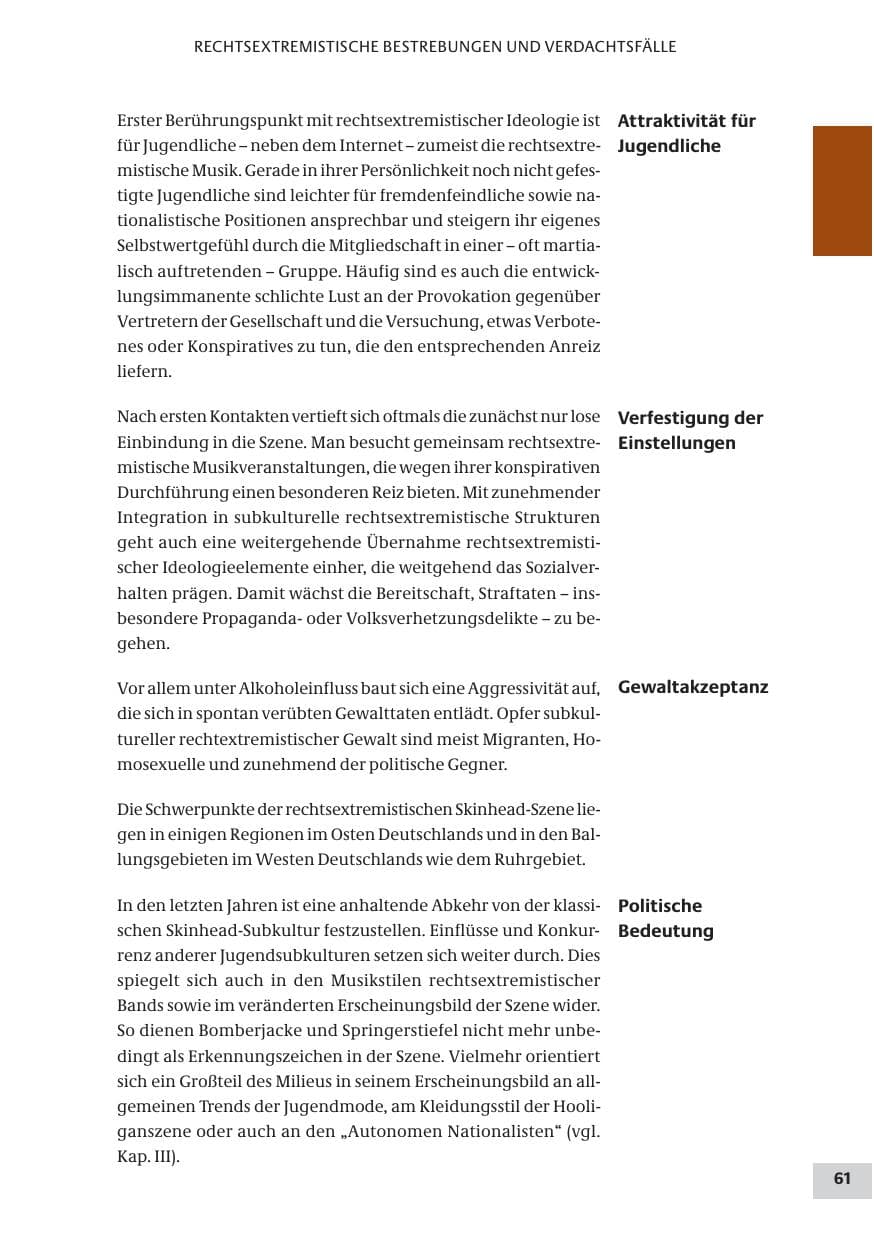 Seite 61 des Verfassungsschutzbericht 2008 Bund