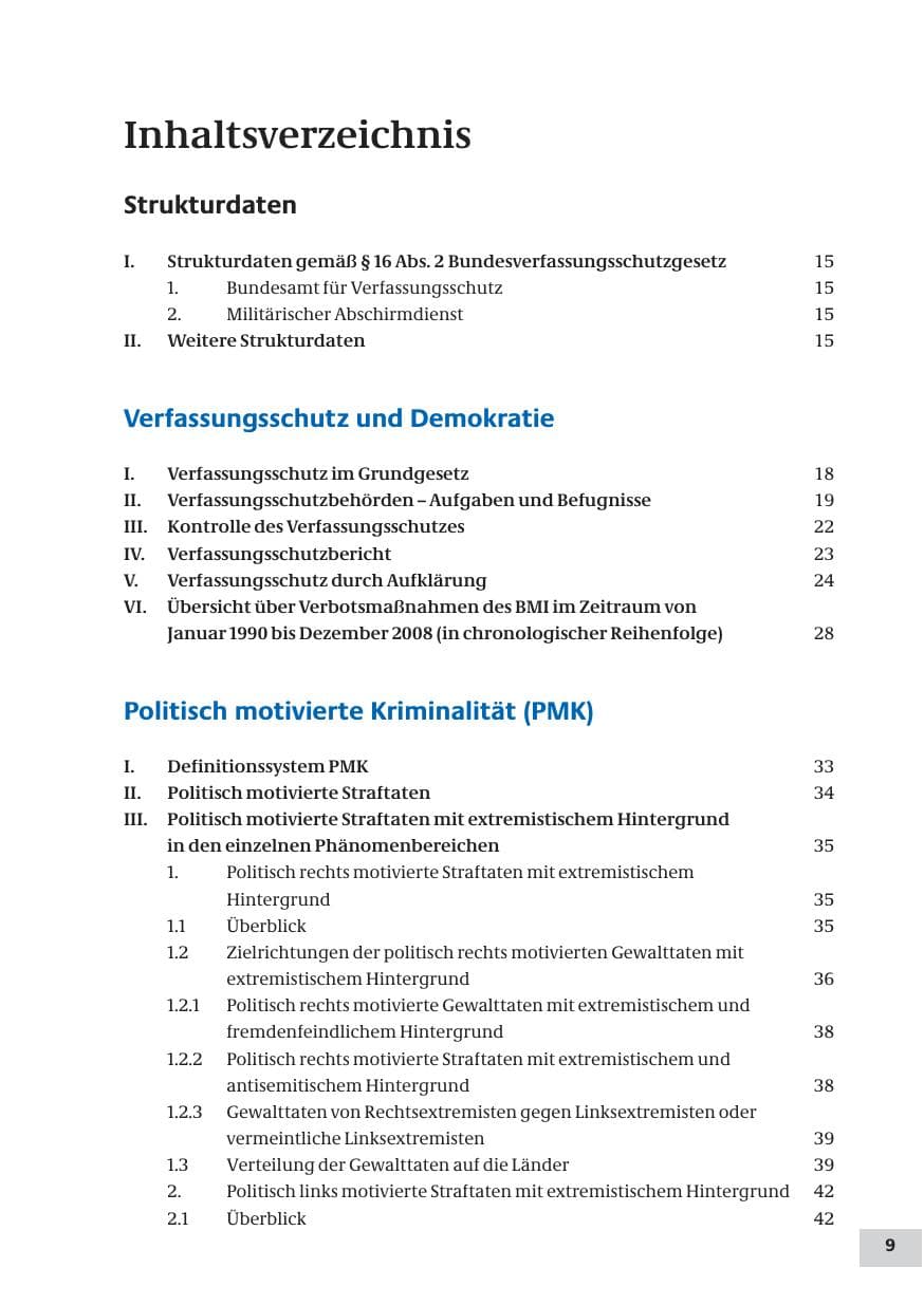 Seite 9 des Verfassungsschutzbericht 2008 Bund