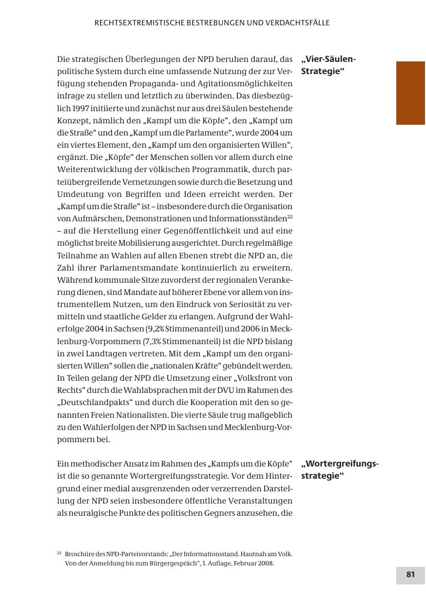 Seite 81 des Verfassungsschutzbericht 2008 Bund