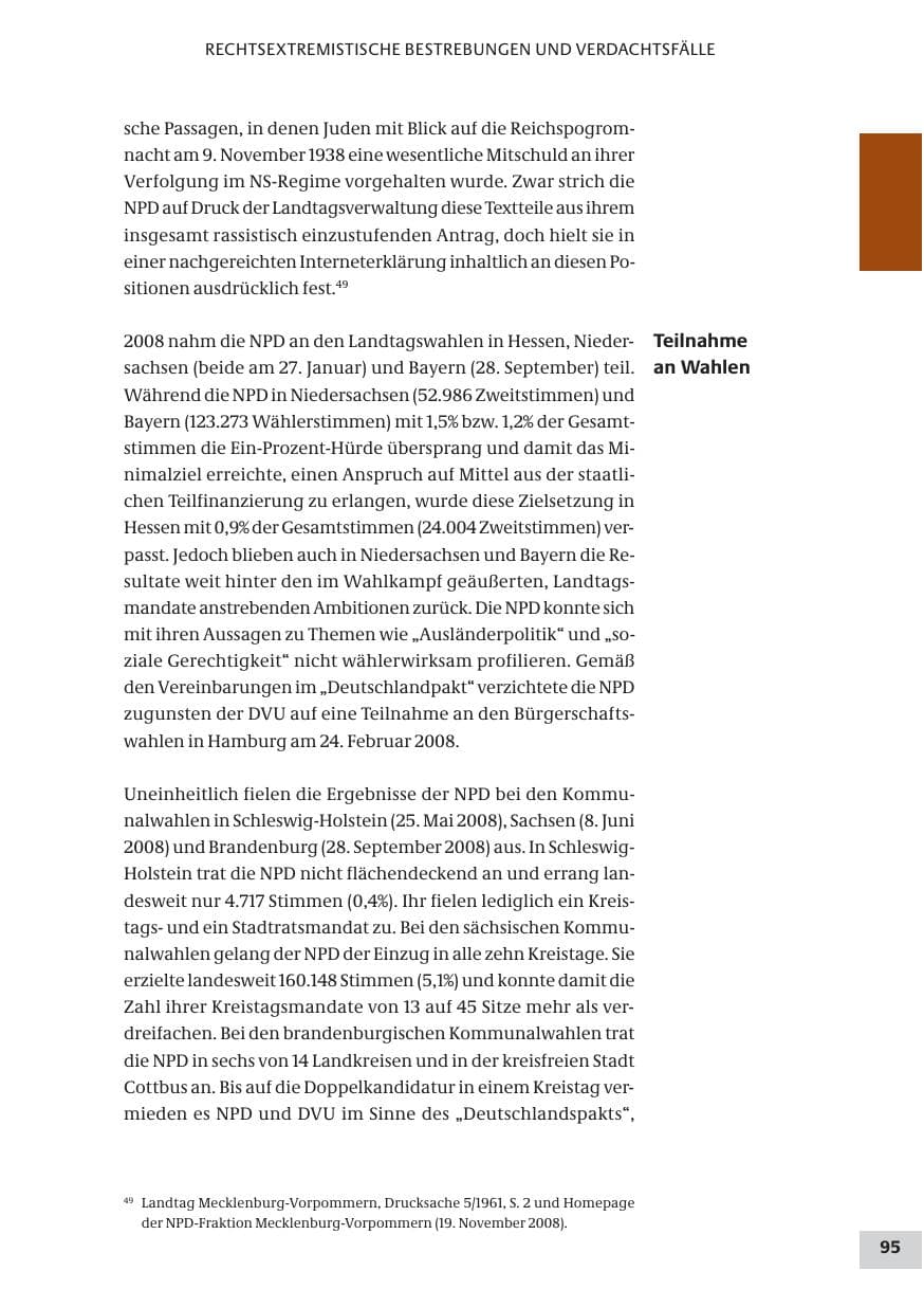 Seite 95 des Verfassungsschutzbericht 2008 Bund