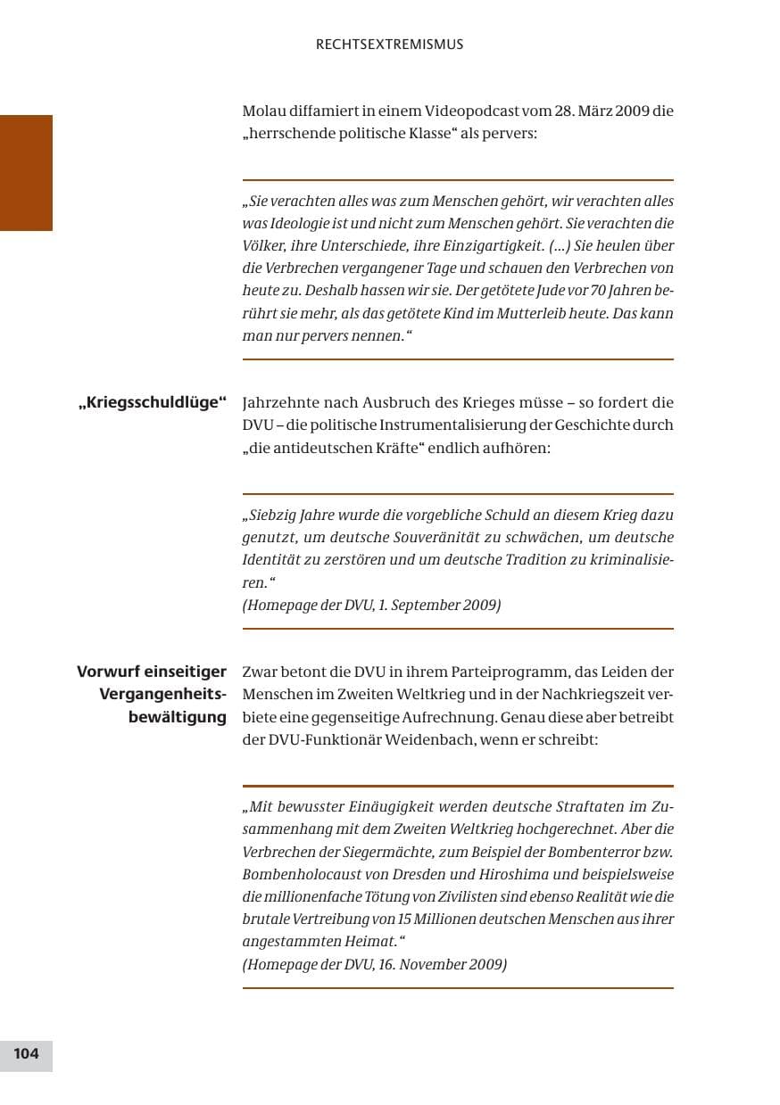 Seite 104 des Verfassungsschutzbericht 2009 Bund