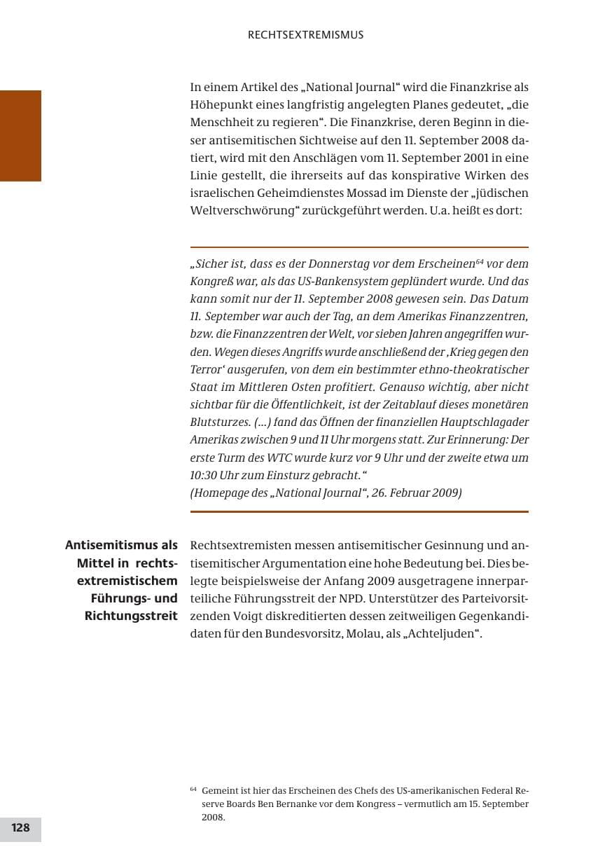 Seite 128 des Verfassungsschutzbericht 2009 Bund