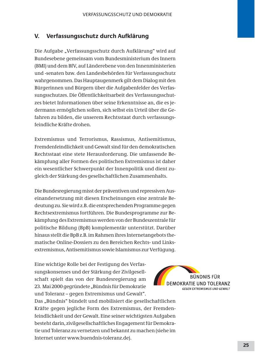 Seite 25 des Verfassungsschutzbericht 2009 Bund