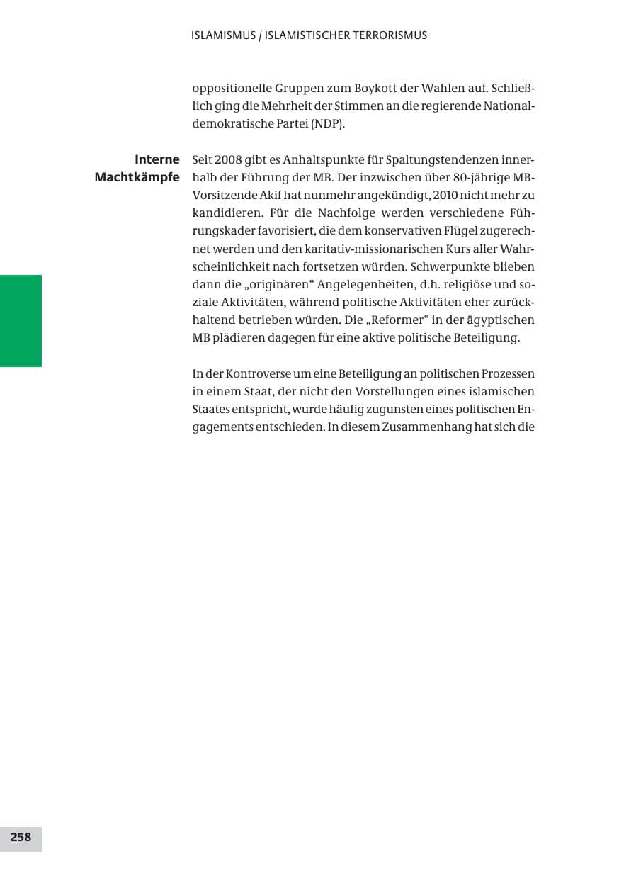 Seite 258 des Verfassungsschutzbericht 2009 Bund