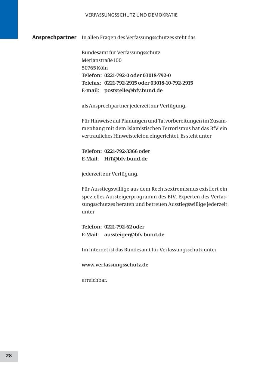 Seite 28 des Verfassungsschutzbericht 2009 Bund