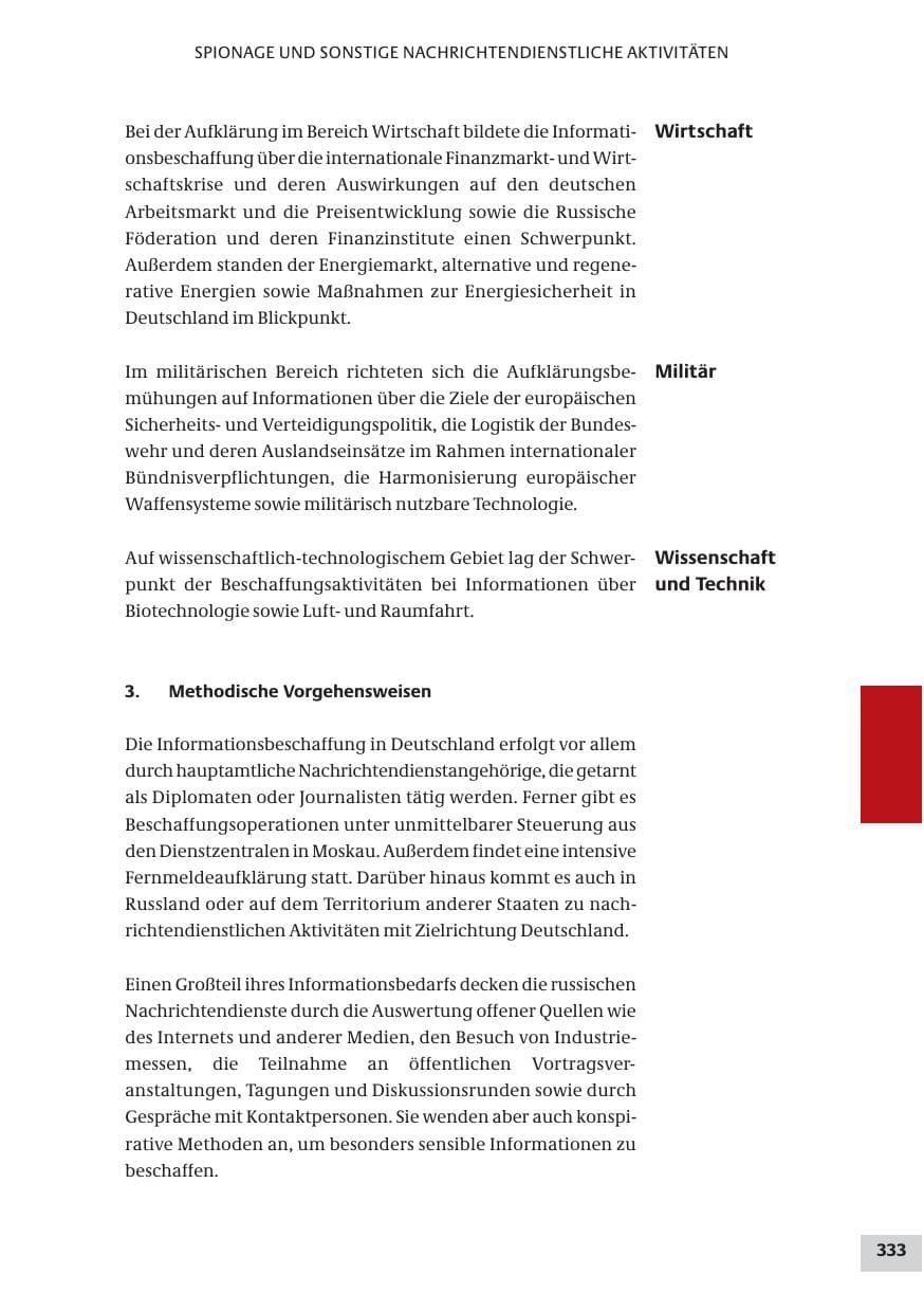 Seite 333 des Verfassungsschutzbericht 2009 Bund